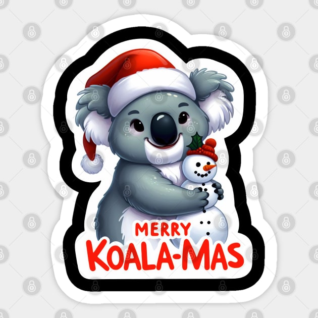 Merry Koala-Mas Sticker by Plushism